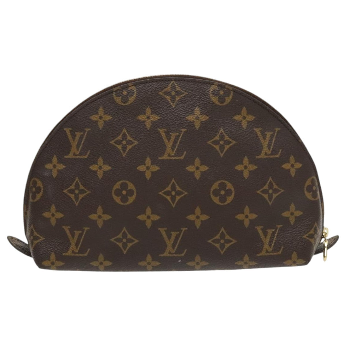 LOUIS VUITTON Monogram Trousse Demi Ronde Cosmetic Pouch M47520 LV 96155