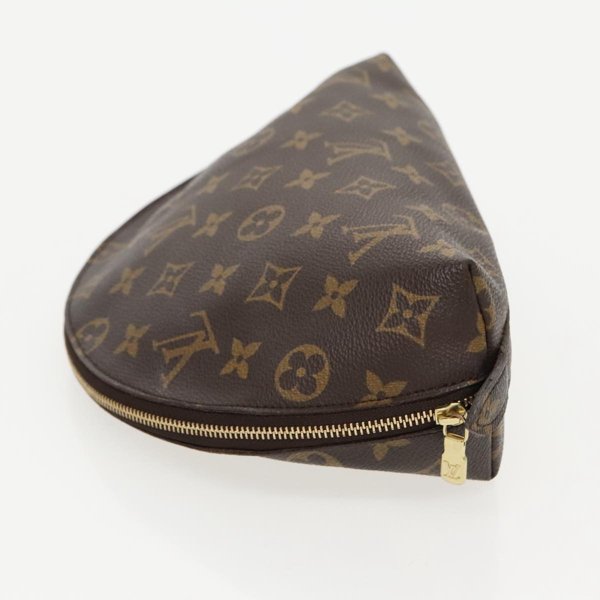 LOUIS VUITTON Monogram Trousse Demi Ronde Cosmetic Pouch M47520 LV 96155