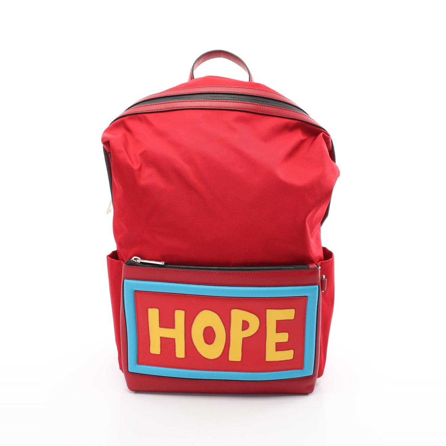 Luxury Fendi Vocabulary HOPE Backpack Rucksack Nylon Leather Red Yellow Light blue