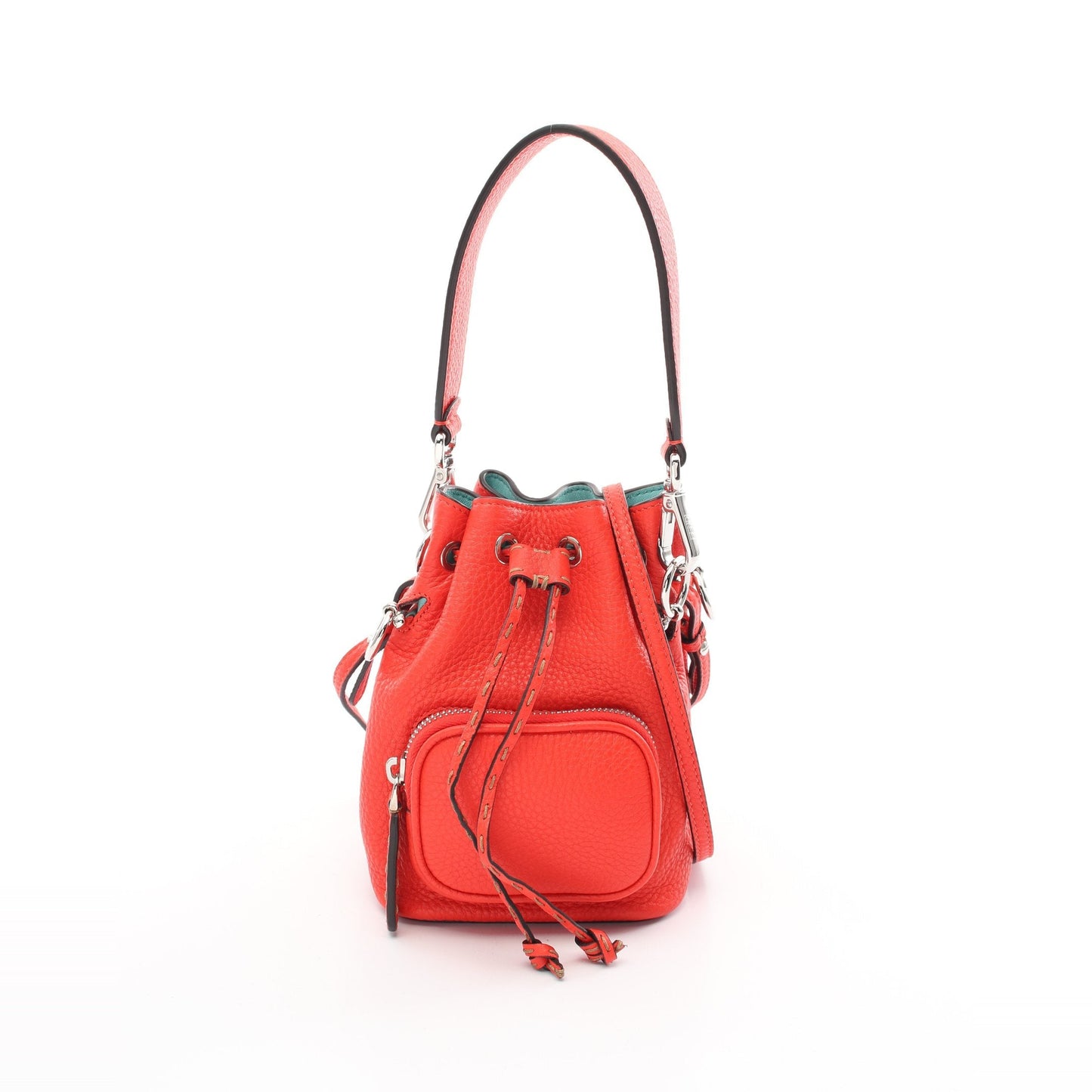 Luxury Fendi Mini Montresor Handbag Leather Red 2WAY
