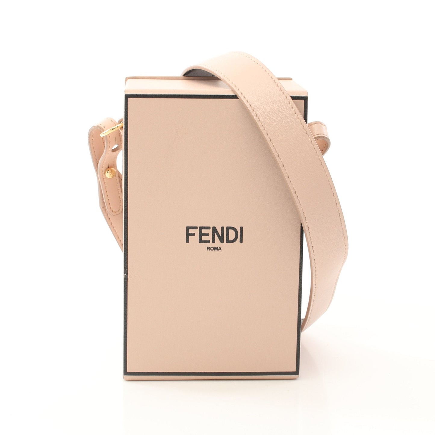 Luxury Fendi Box Shoulder bag Leather Pink beige