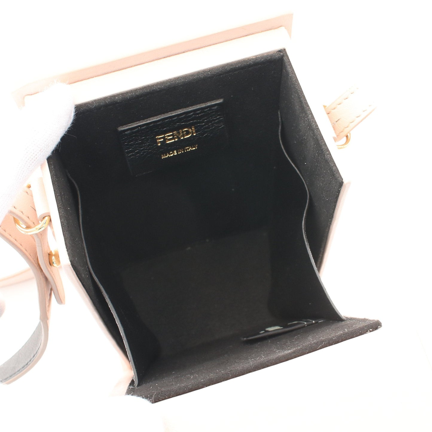 Luxury Fendi Box Shoulder bag Leather Pink beige