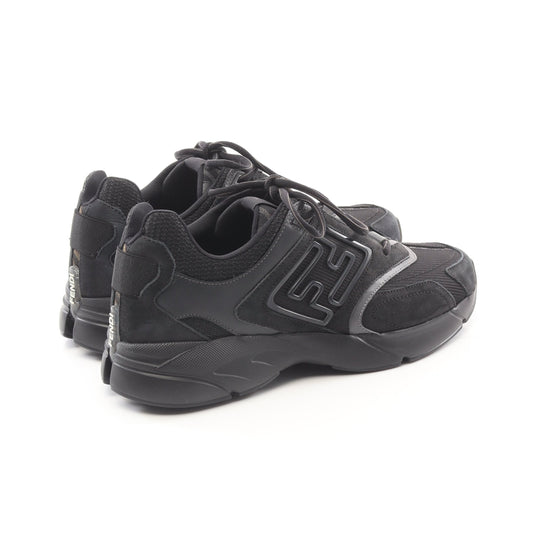 Luxury Fendi FASTER Sneakers Suede Fabric Black