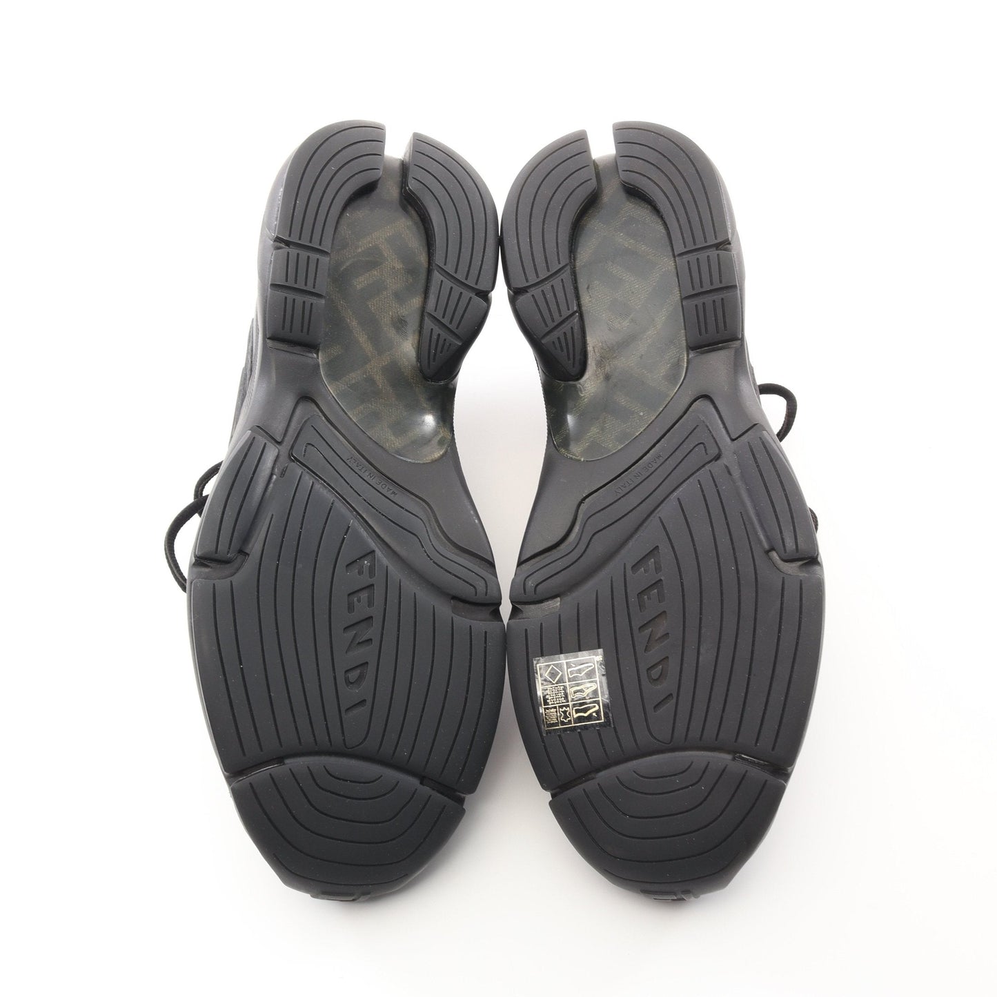 Luxury Fendi FASTER Sneakers Suede Fabric Black