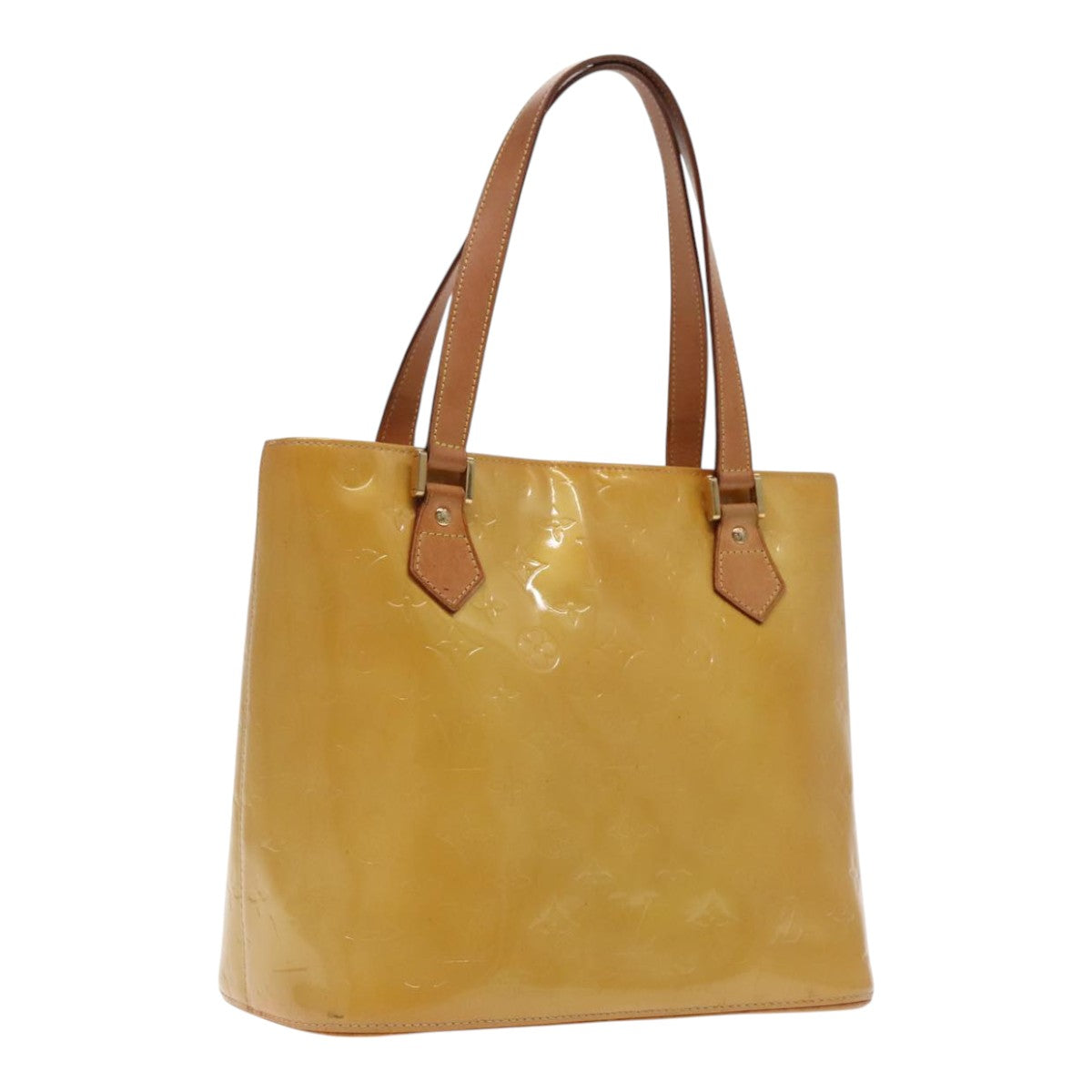 LOUIS VUITTON Monogram Vernis Houston Hand Bag Beige M91004 LV 96266
