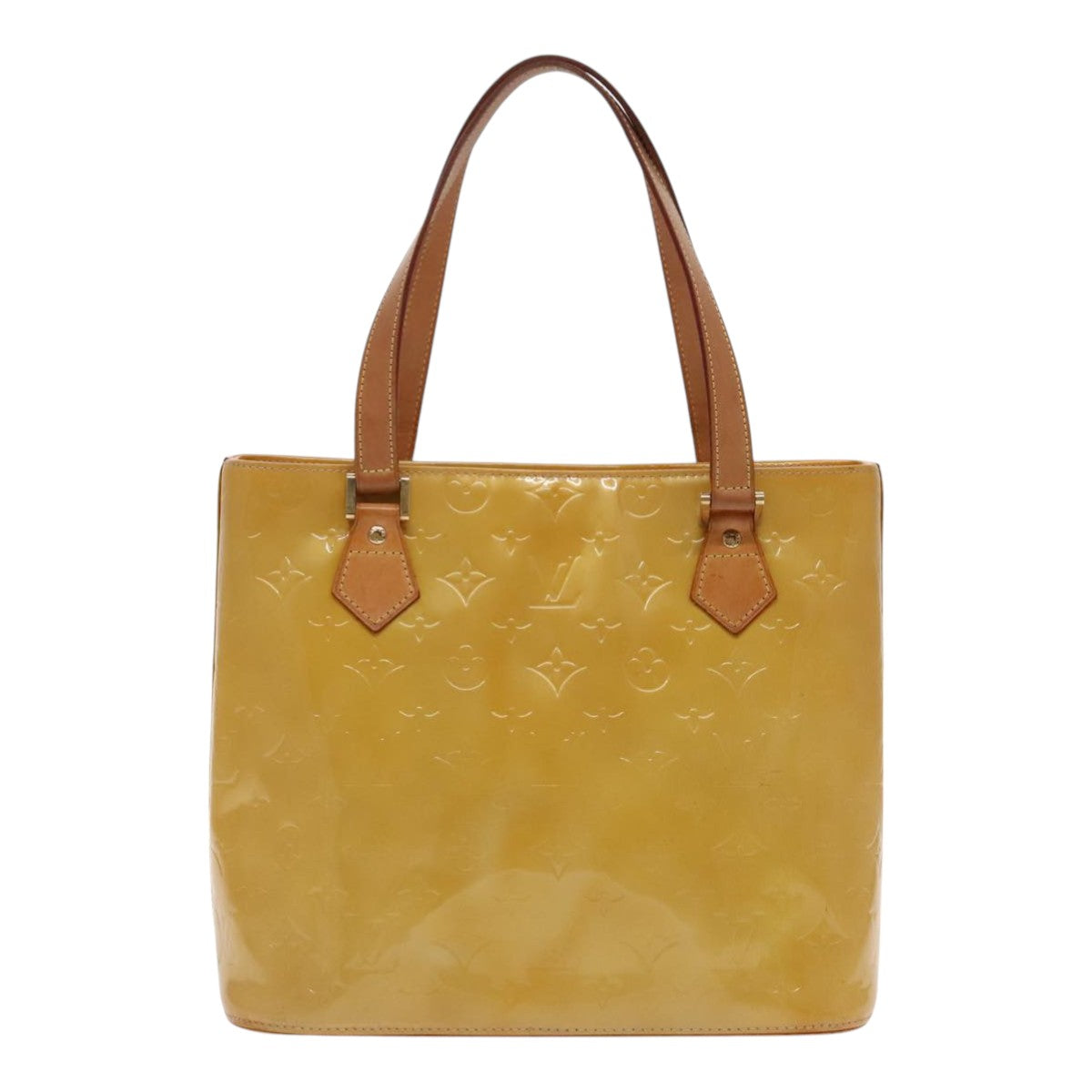 LOUIS VUITTON Monogram Vernis Houston Hand Bag Beige M91004 LV 96266