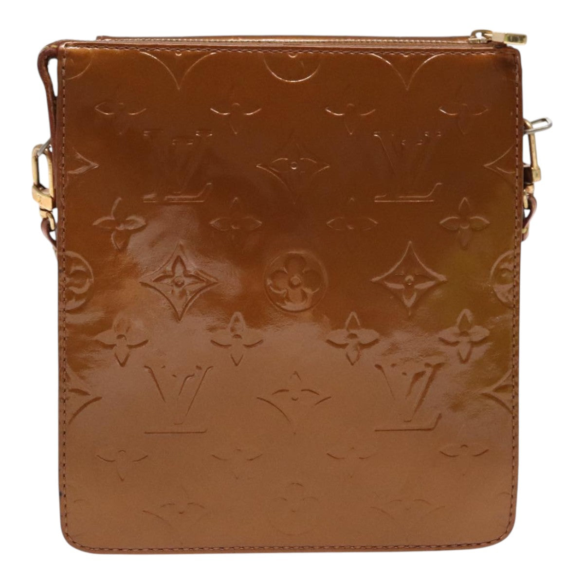 LOUIS VUITTON Monogram Vernis Motto Accessory Pouch Bronze M91138 LV 96276