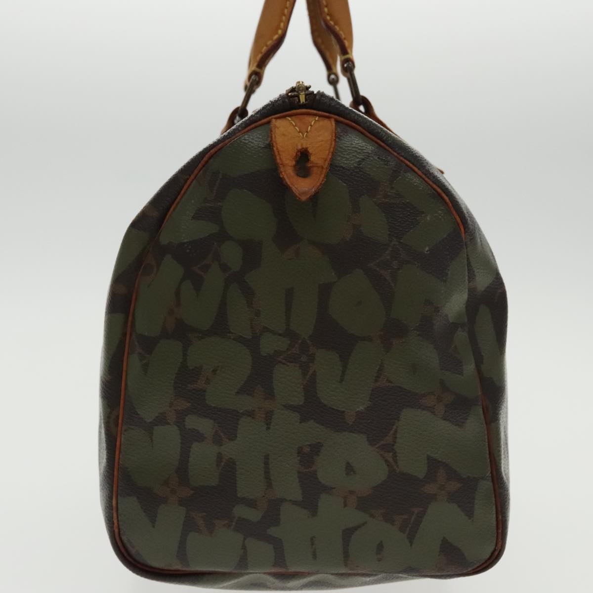 LOUIS VUITTON Monogram Graffiti Speedy 30 Hand Bag Green M92194 LV 96294