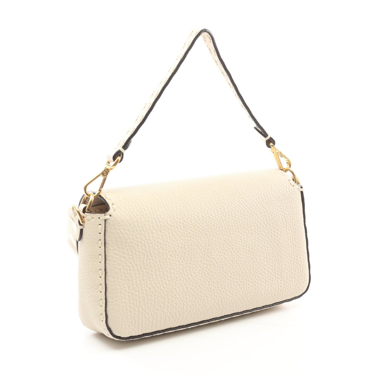Luxury Fendi Mamma bucket Handbag Leather Light beige 2WAY