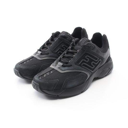 Luxury Fendi FASTER Sneakers Suede Fabric Black