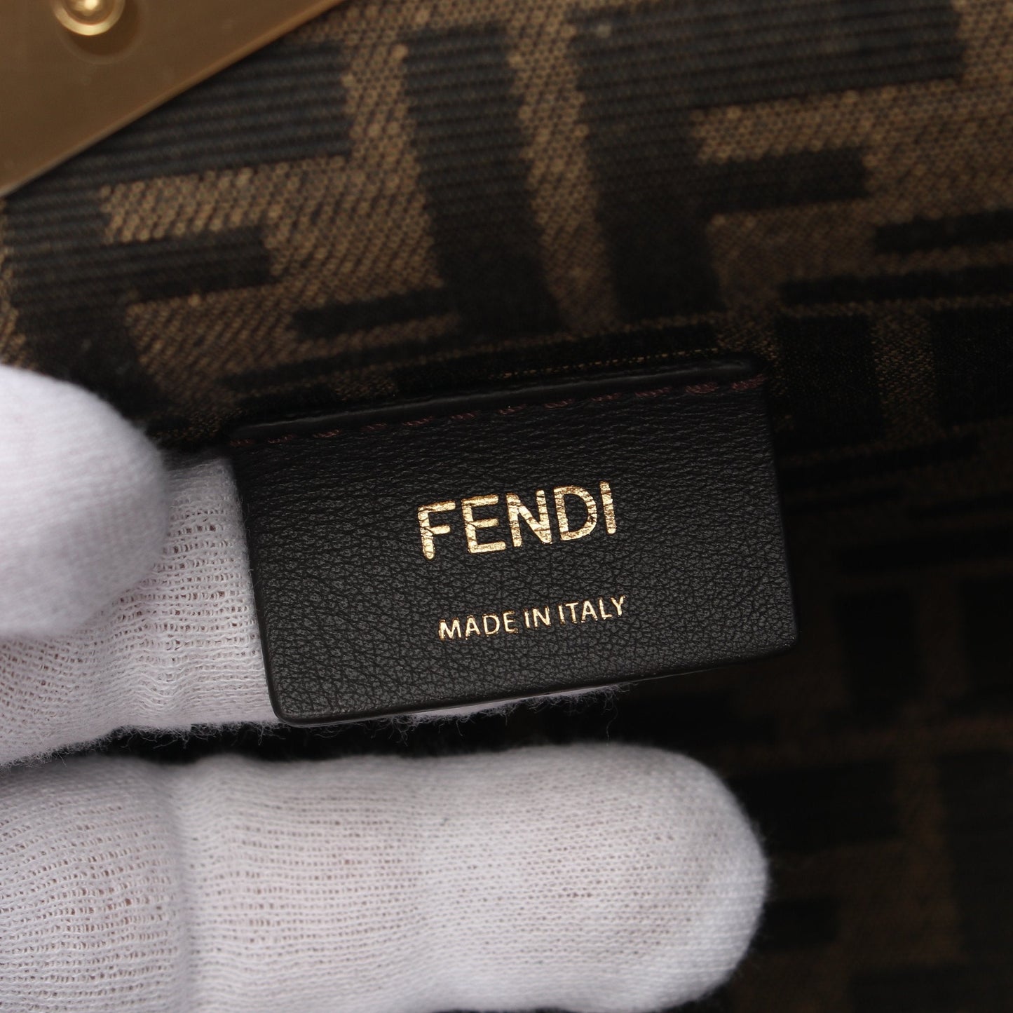 Luxury Fendi First Small Clutch bag Shoulder bag Leather Light green