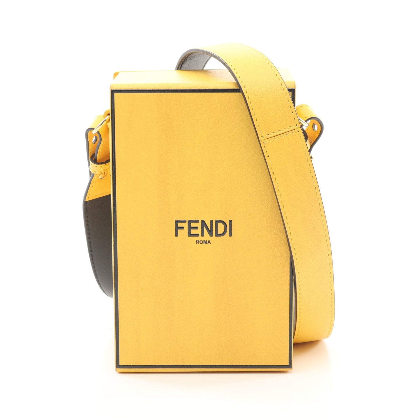Luxury Fendi Box Shoulder bag Leather Yellow
