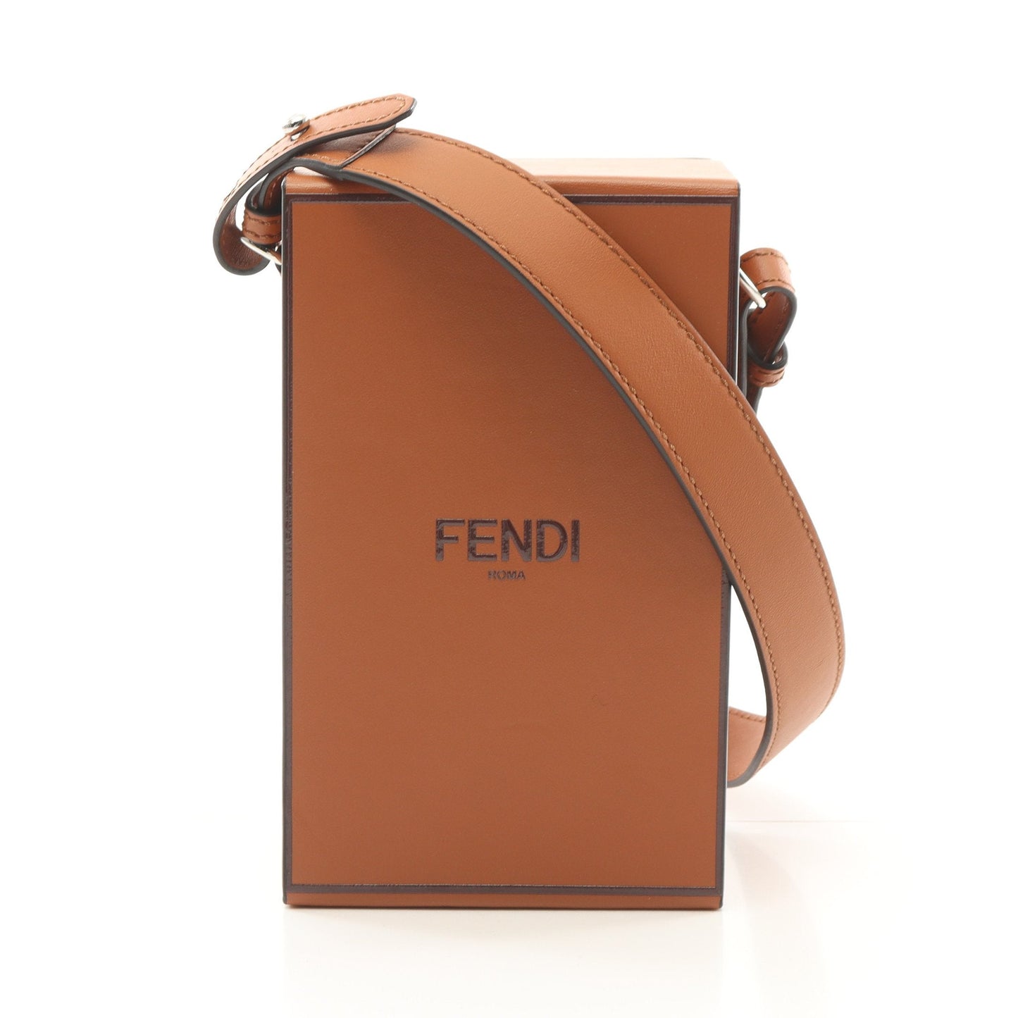 Luxury Fendi Box Shoulder bag Leather Brown