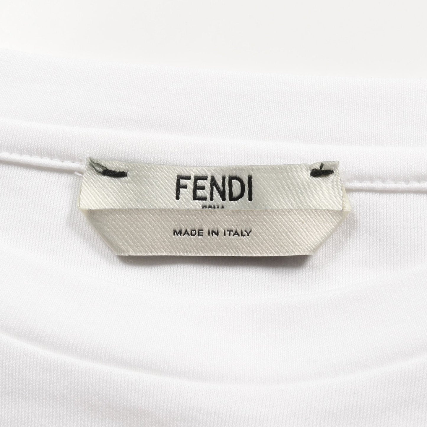 Luxury Fendi KARL LOVES Karl Lagerfeld T-shirt Short sleeve Cotton White Orange Fur Sequin