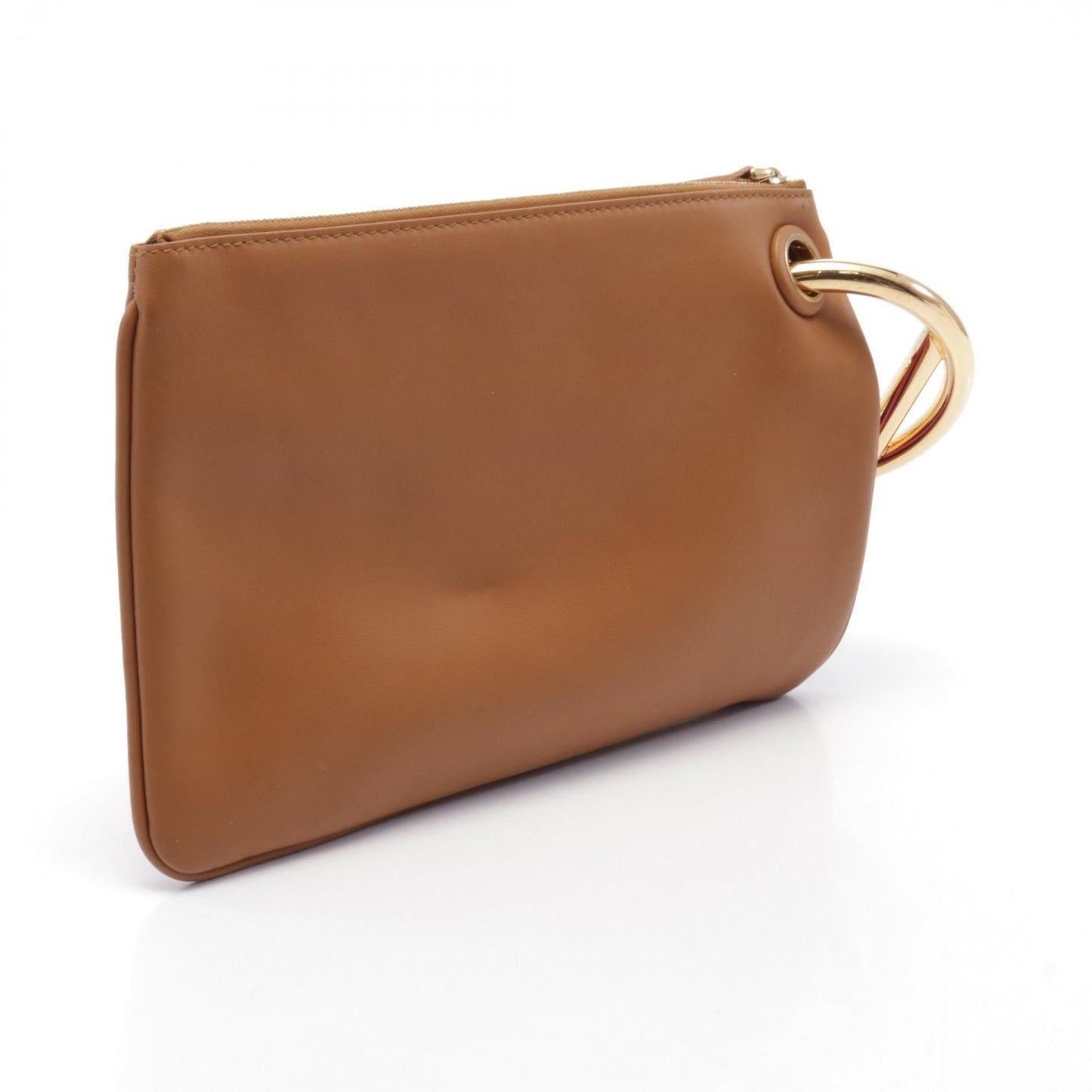 Luxury Fendi Triplet Clutch bag Leather Brown Pink Purple