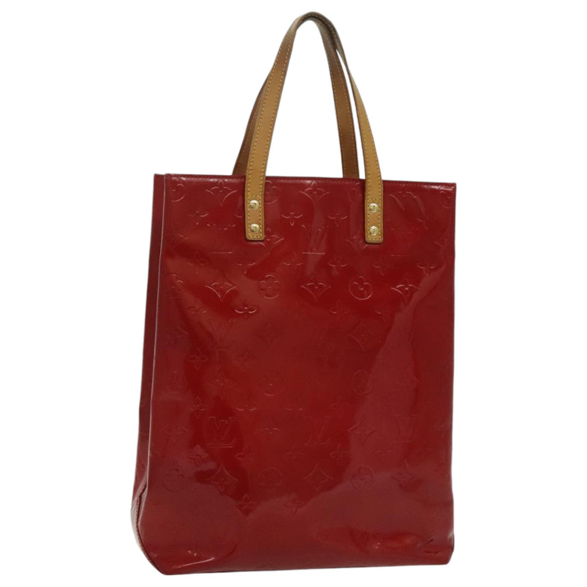 LOUIS VUITTON Monogram Vernis Reade MM Hand Bag Red Rouge M91086 LV 96412