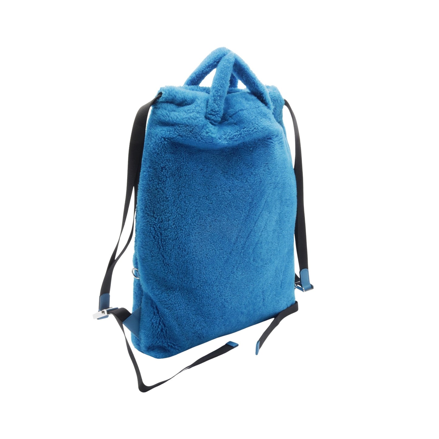 Luxury Fendi Backpack Rucksack Boa Fabric Blue