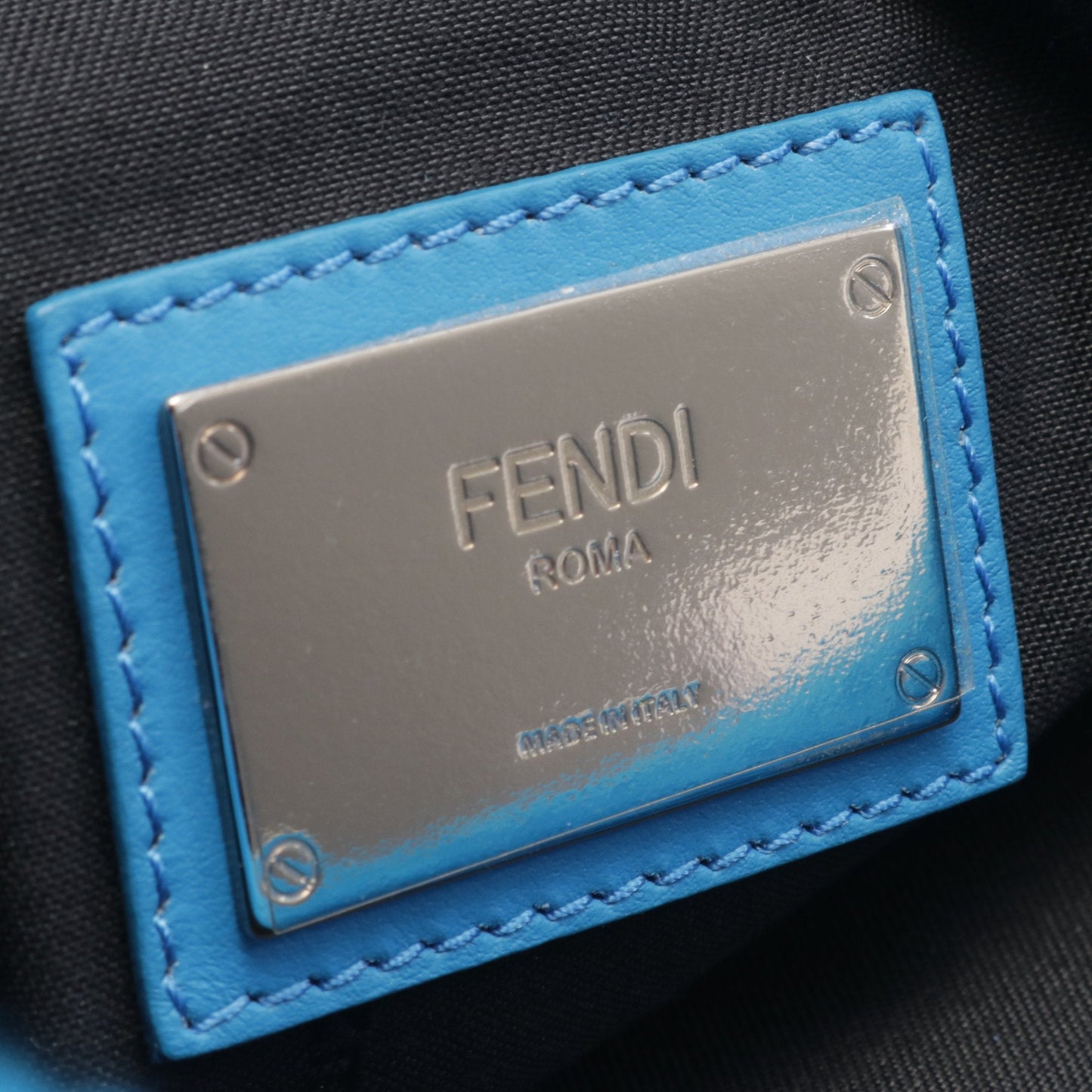 Luxury Fendi Backpack Rucksack Boa Fabric Blue