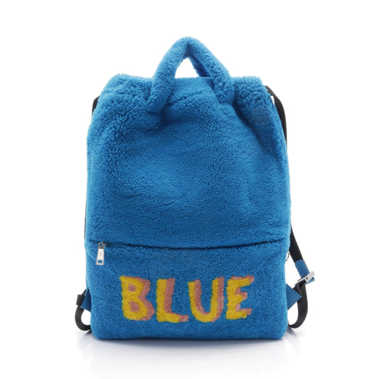 Luxury Fendi Backpack Rucksack Boa Fabric Blue