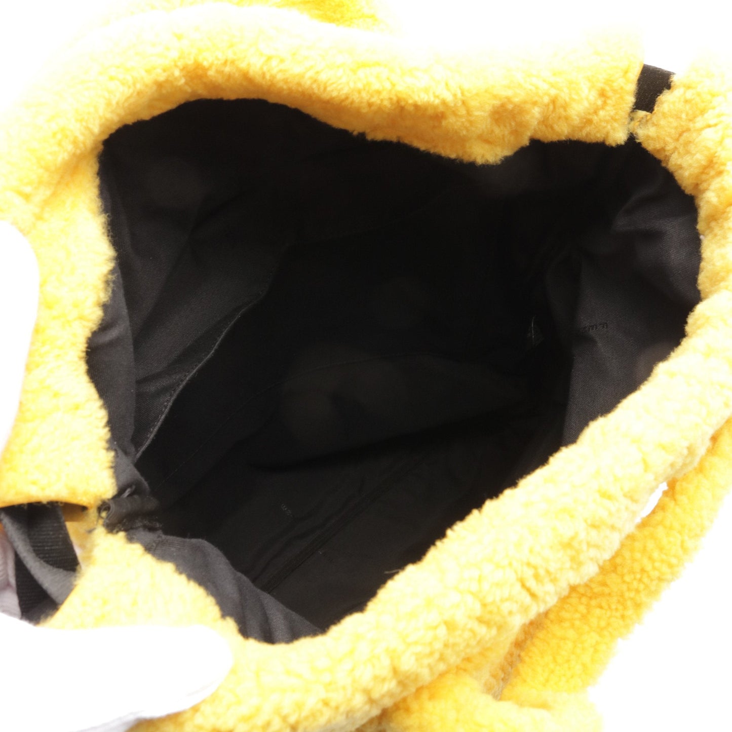 Luxury Fendi Backpack Rucksack Boa Fabric Yellow