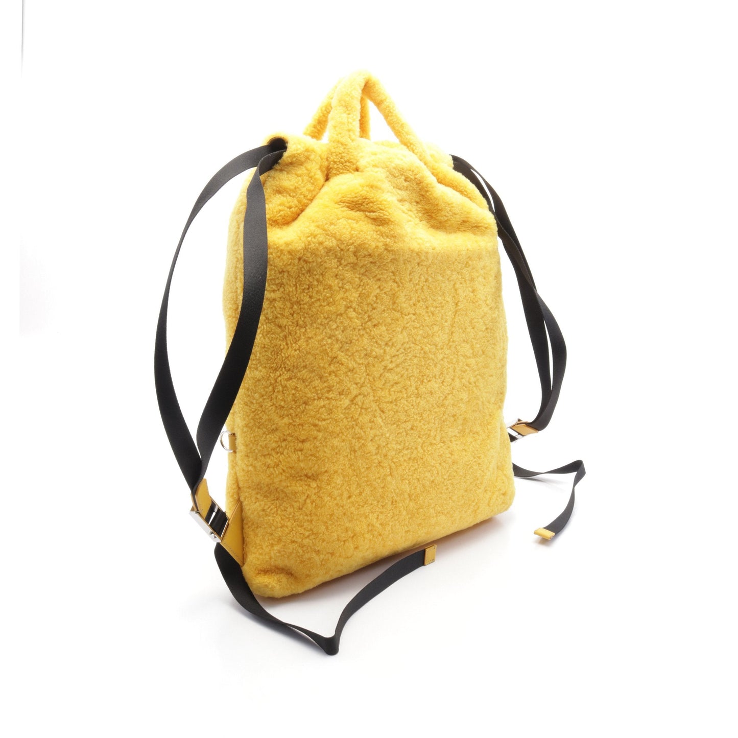 Luxury Fendi Backpack Rucksack Boa Fabric Yellow