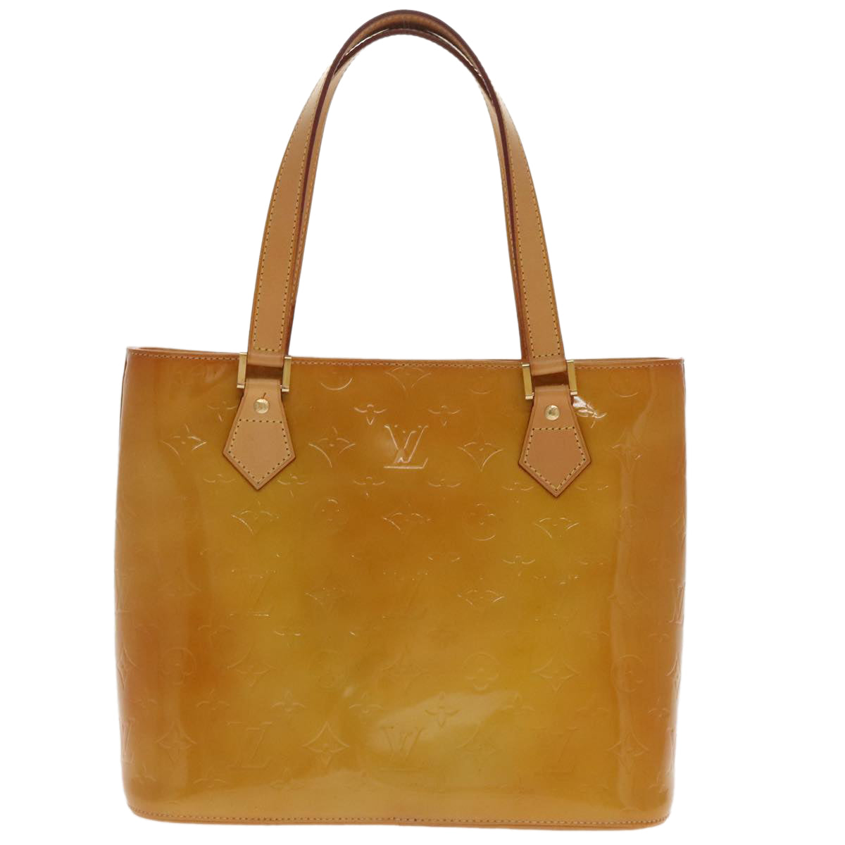 LOUIS VUITTON Monogram Vernis Houston Hand Bag Beige M91004 LV 96467