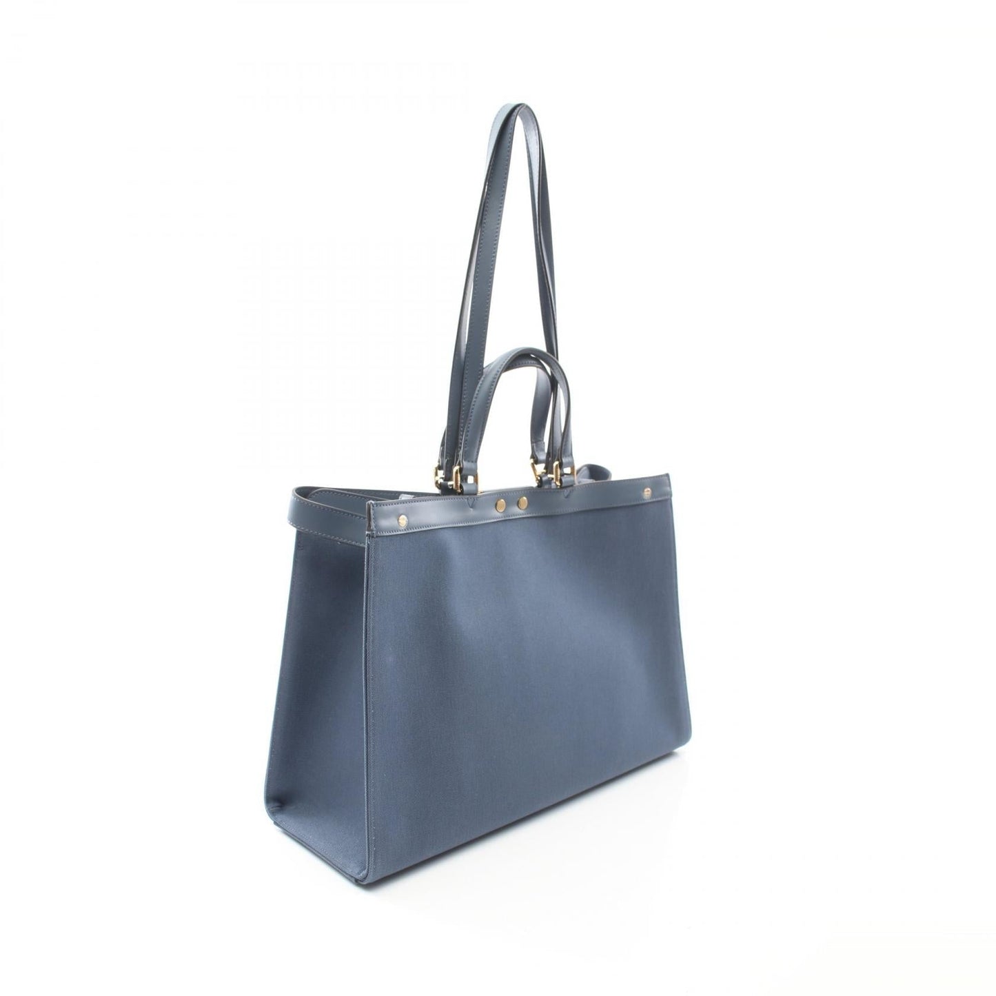 Luxury Fendi Peekaboo X tote Medium Handbag Tote bag Canvas Leather Blue