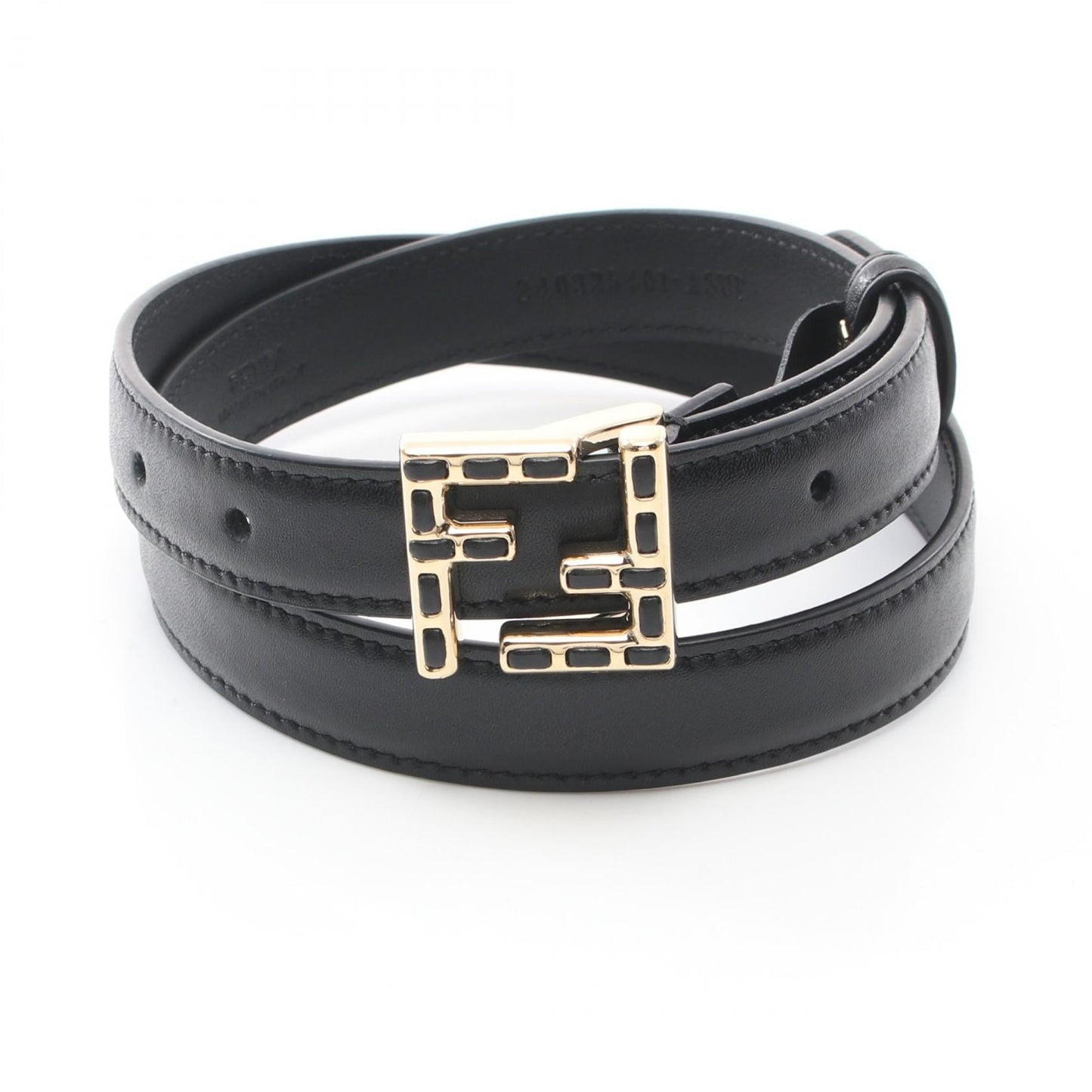 Luxury Fendi FF Belt Leather Black