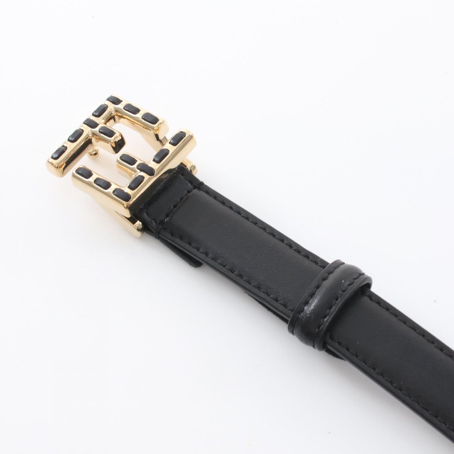 Luxury Fendi FF Belt Leather Black