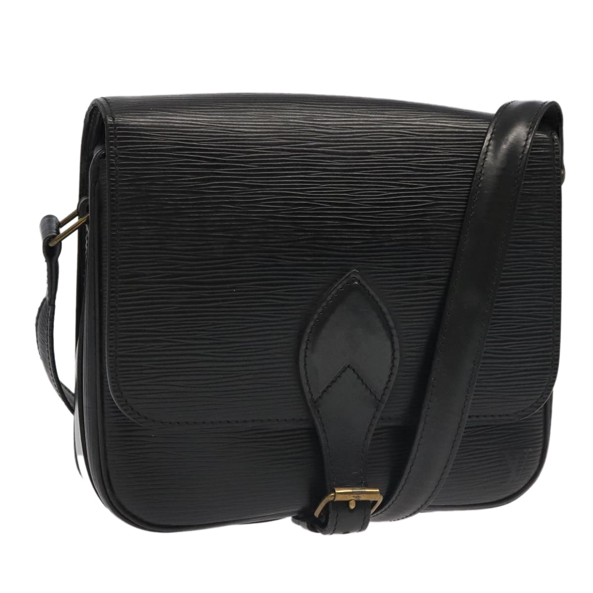 LOUIS VUITTON Epi Cartouchiere MM Shoulder Bag Black Noir M52242 LV 96492