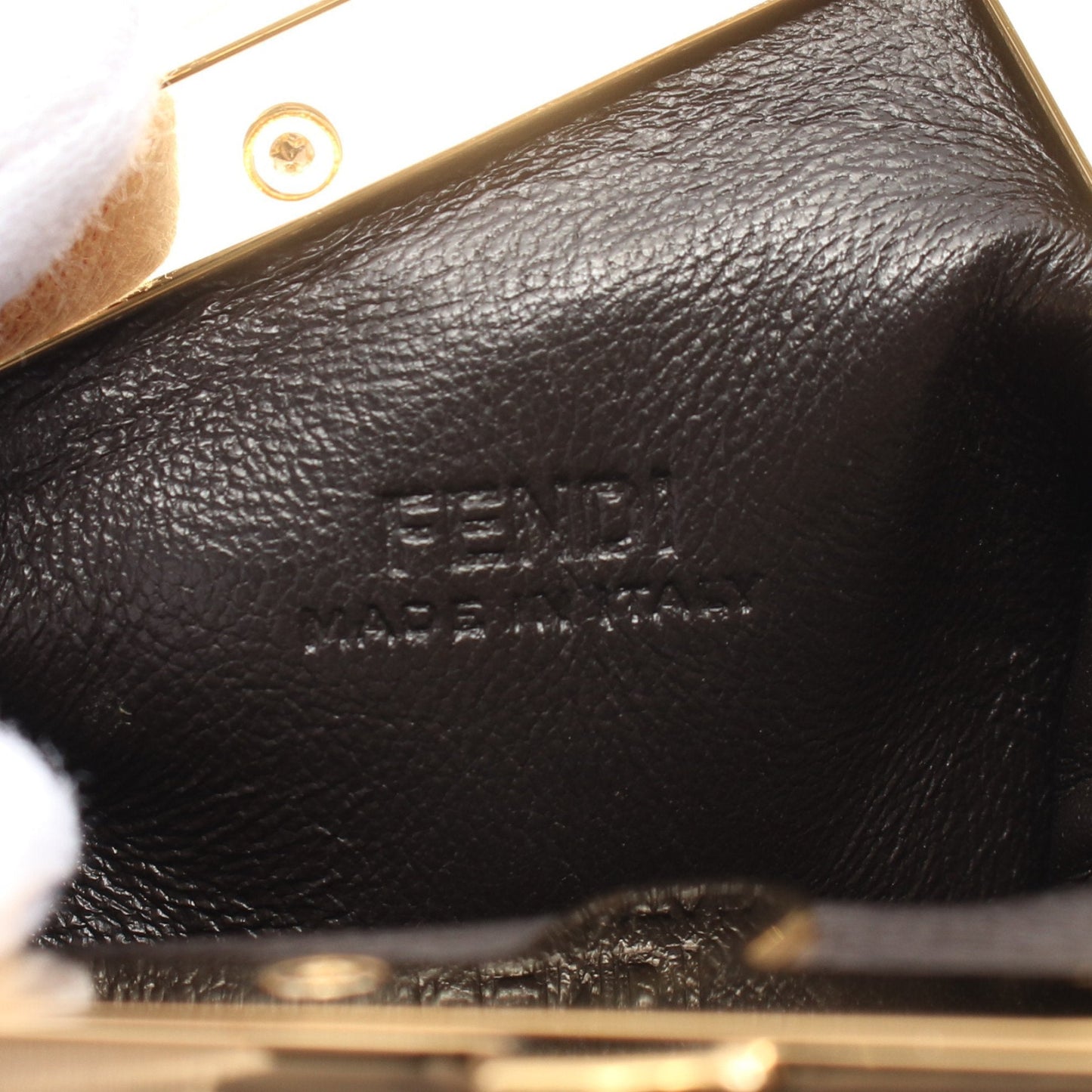 Luxury Fendi FIRST NANO CHARM First Nano Charm Coin purse Leather Dark gray