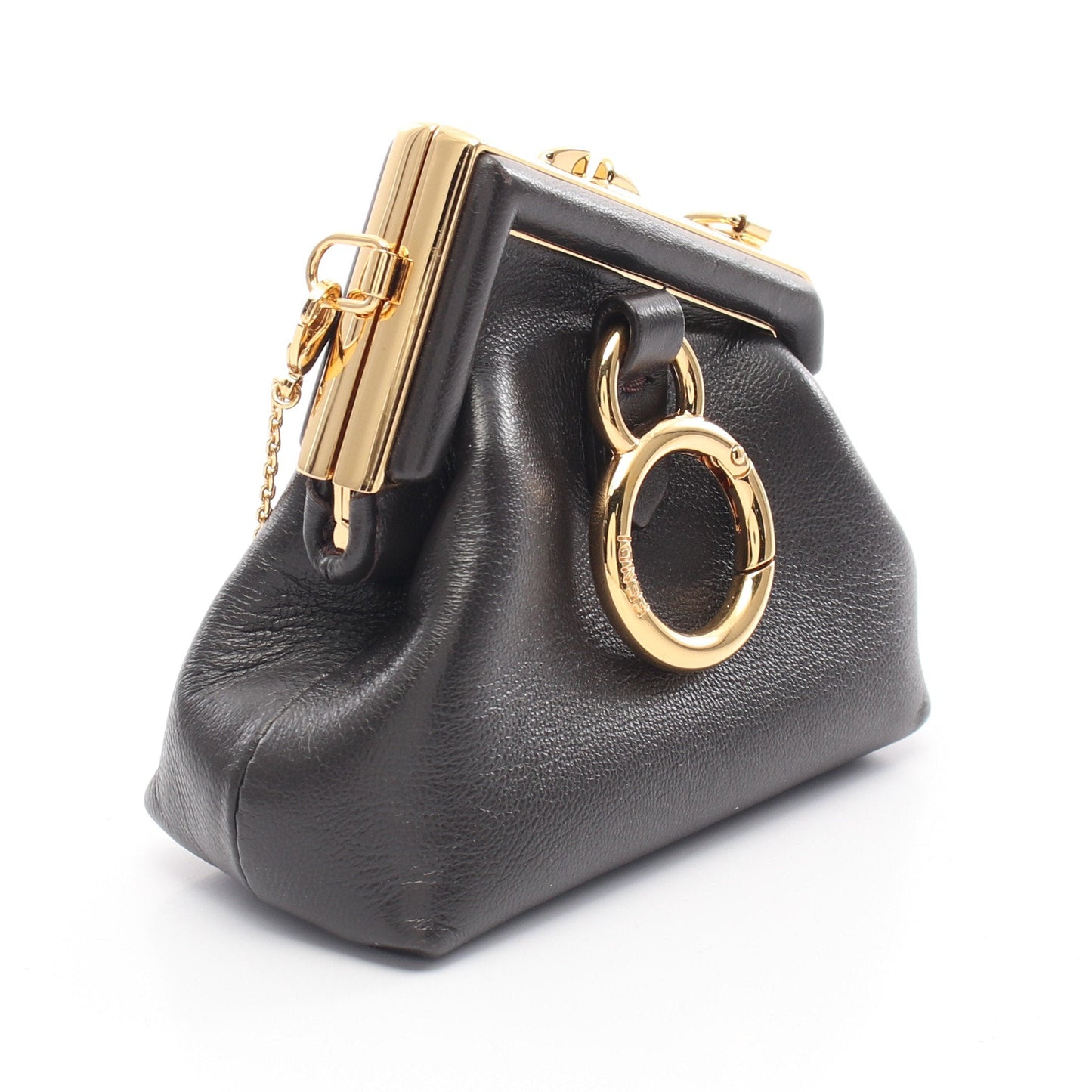 Luxury Fendi FIRST NANO CHARM First Nano Charm Coin purse Leather Dark gray