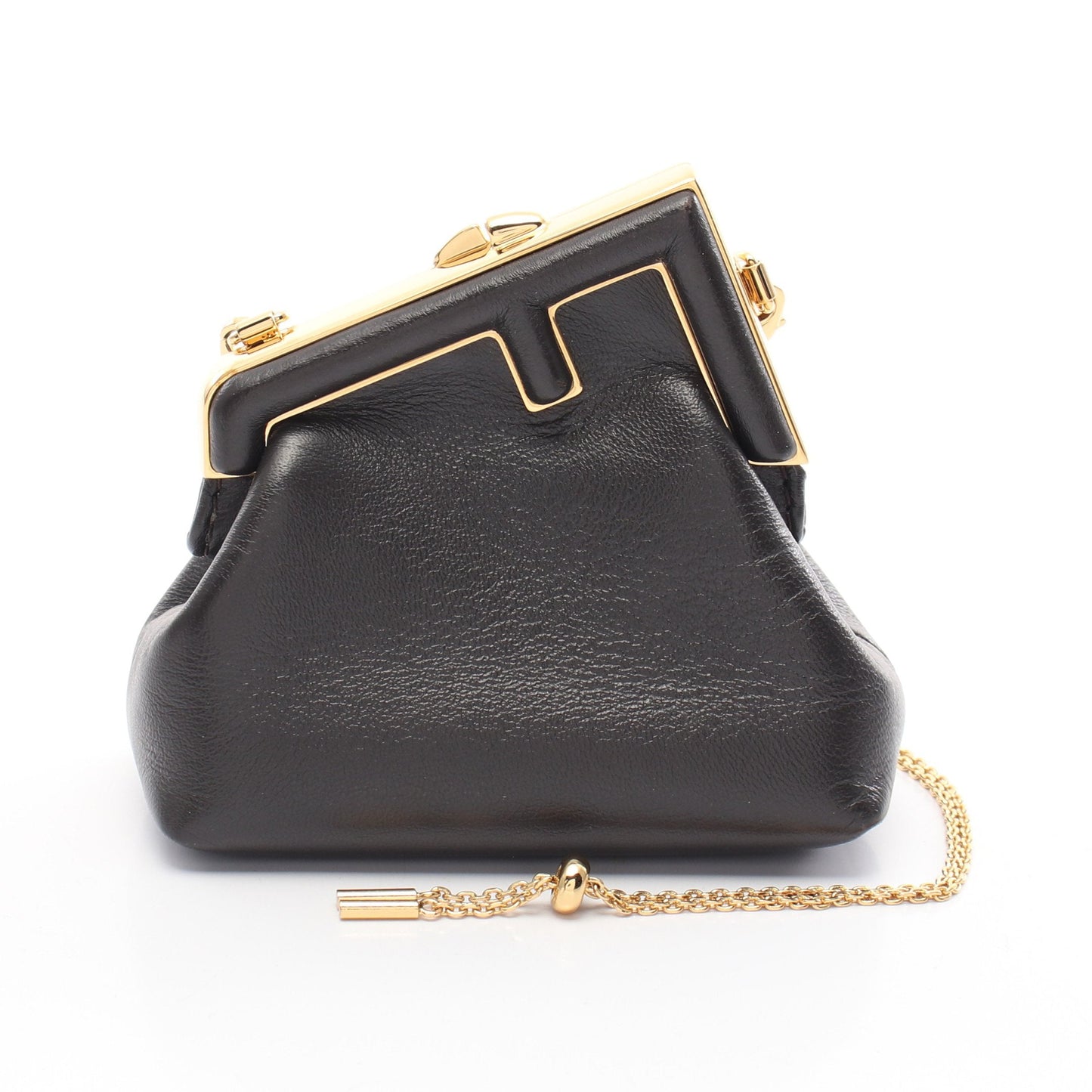 Luxury Fendi FIRST NANO CHARM First Nano Charm Coin purse Leather Dark gray