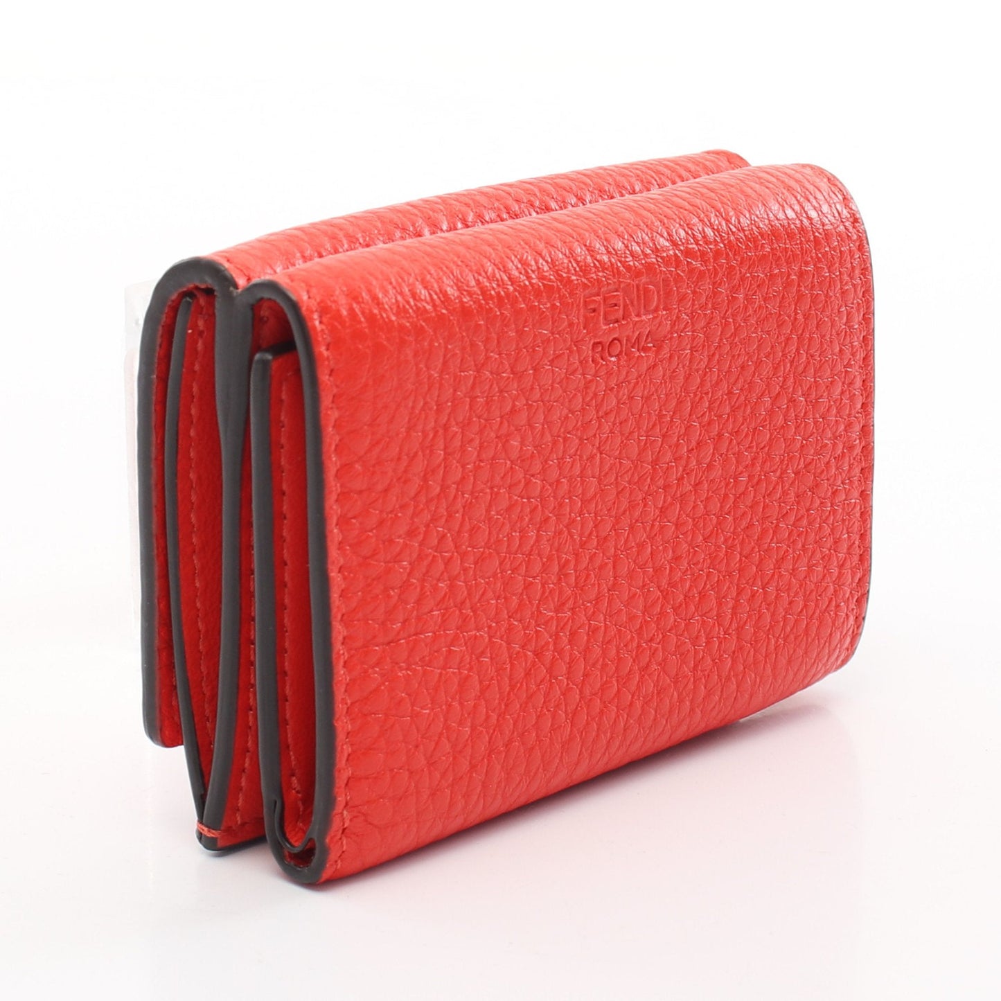 Luxury Fendi PEEKABOO Peekaboo Trifold wallet Compact wallet Leather Red