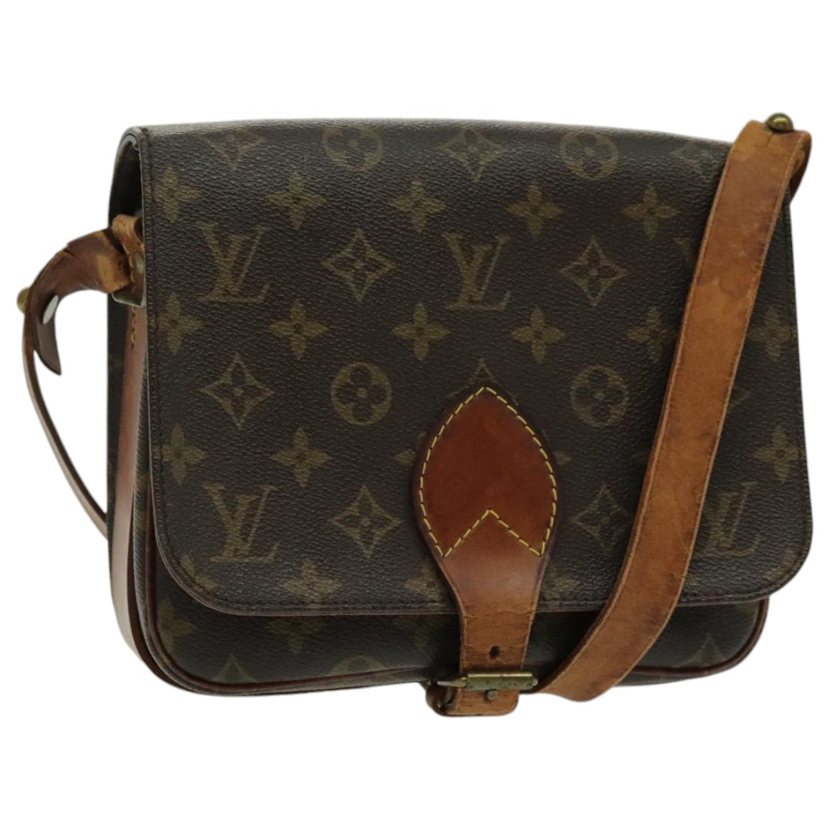 LOUIS VUITTON Monogram Cartouchiere MM Shoulder Bag M51253 LV 96537