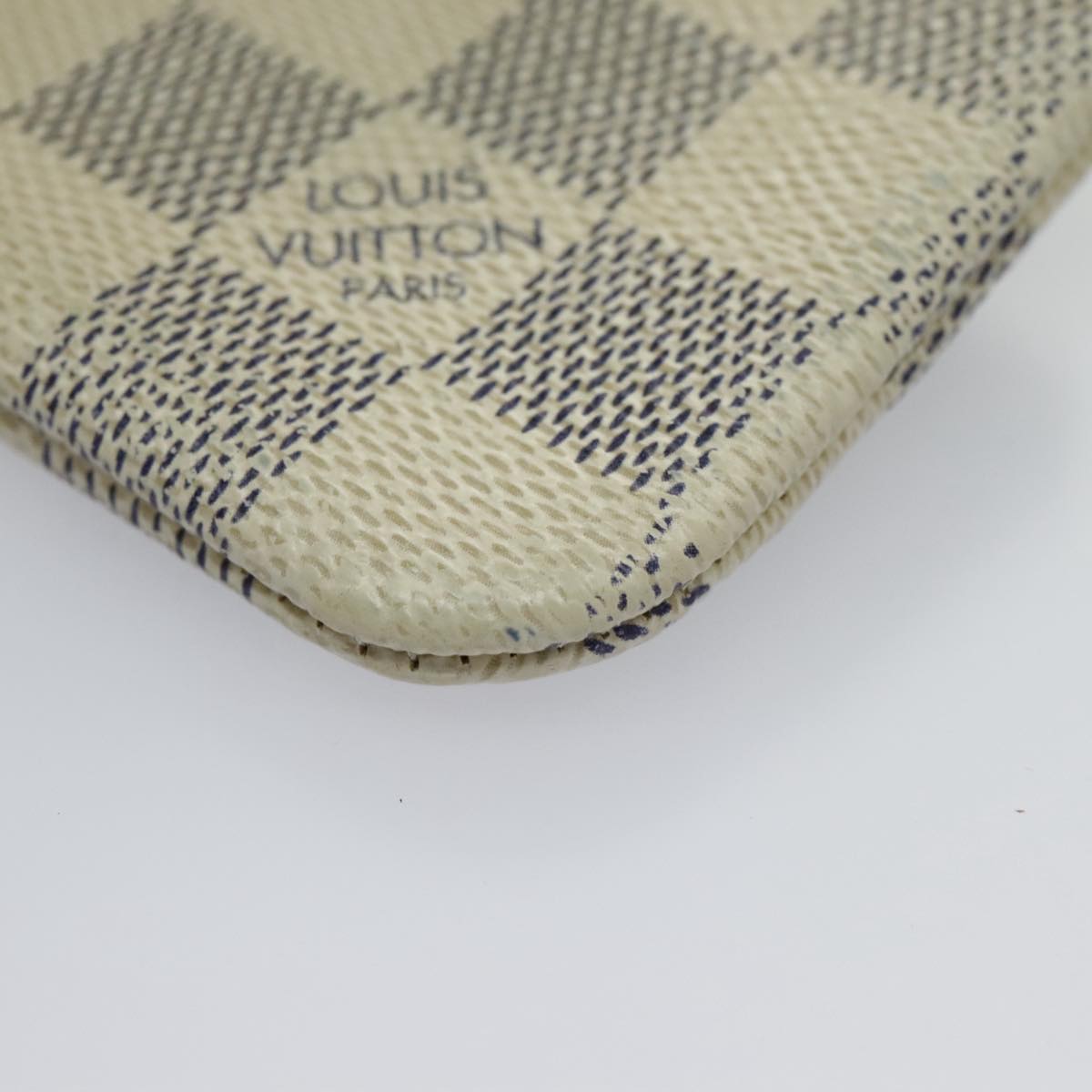 LOUIS VUITTON Damier Azur Pochette Cles Coin Purse N62659 LV 96552