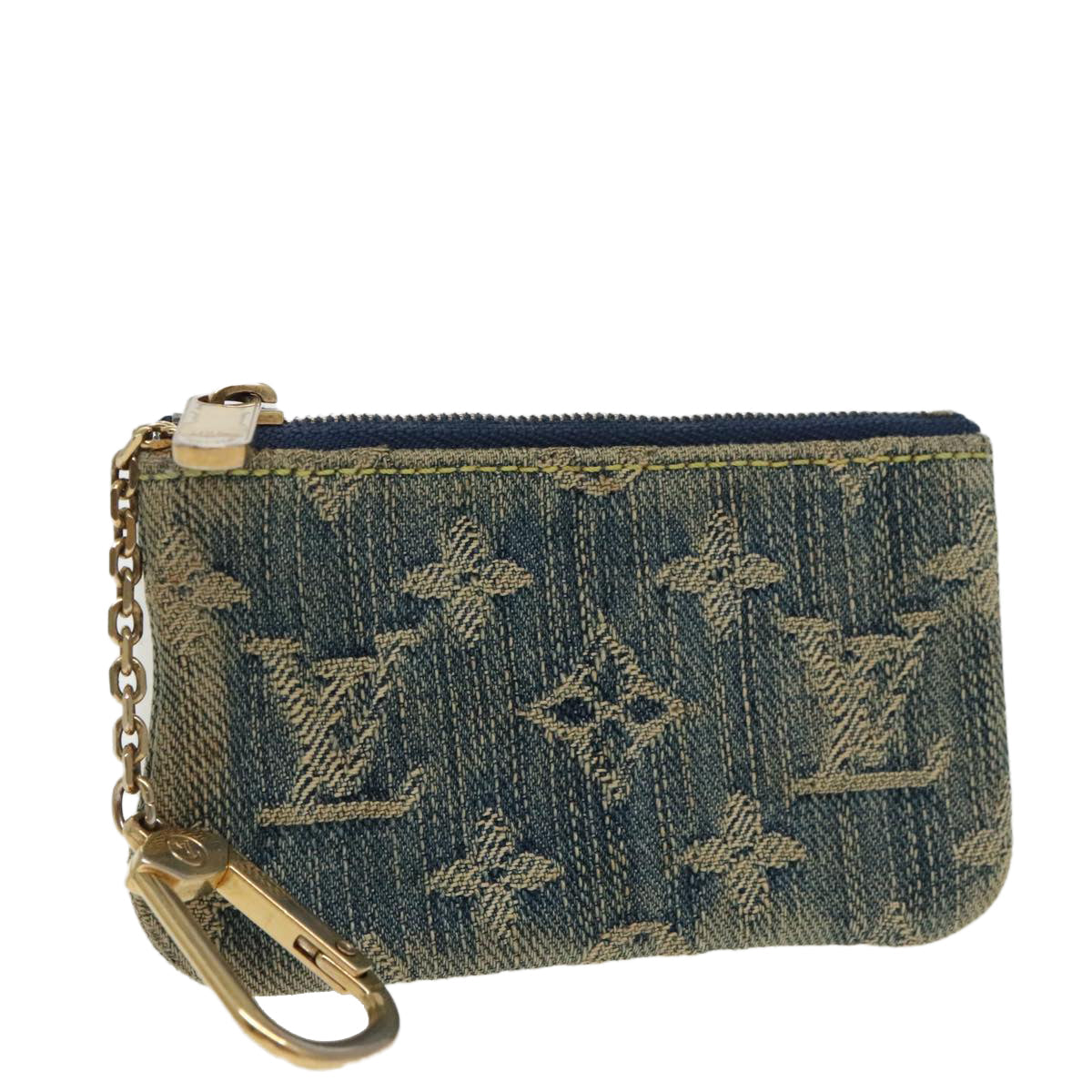LOUIS VUITTON Monogram Denim Pochette Cles Coin Purse Blue M95343 96553