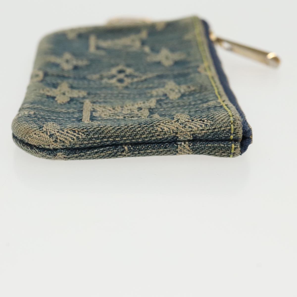 LOUIS VUITTON Monogram Denim Pochette Cles Coin Purse Blue M95343 96553