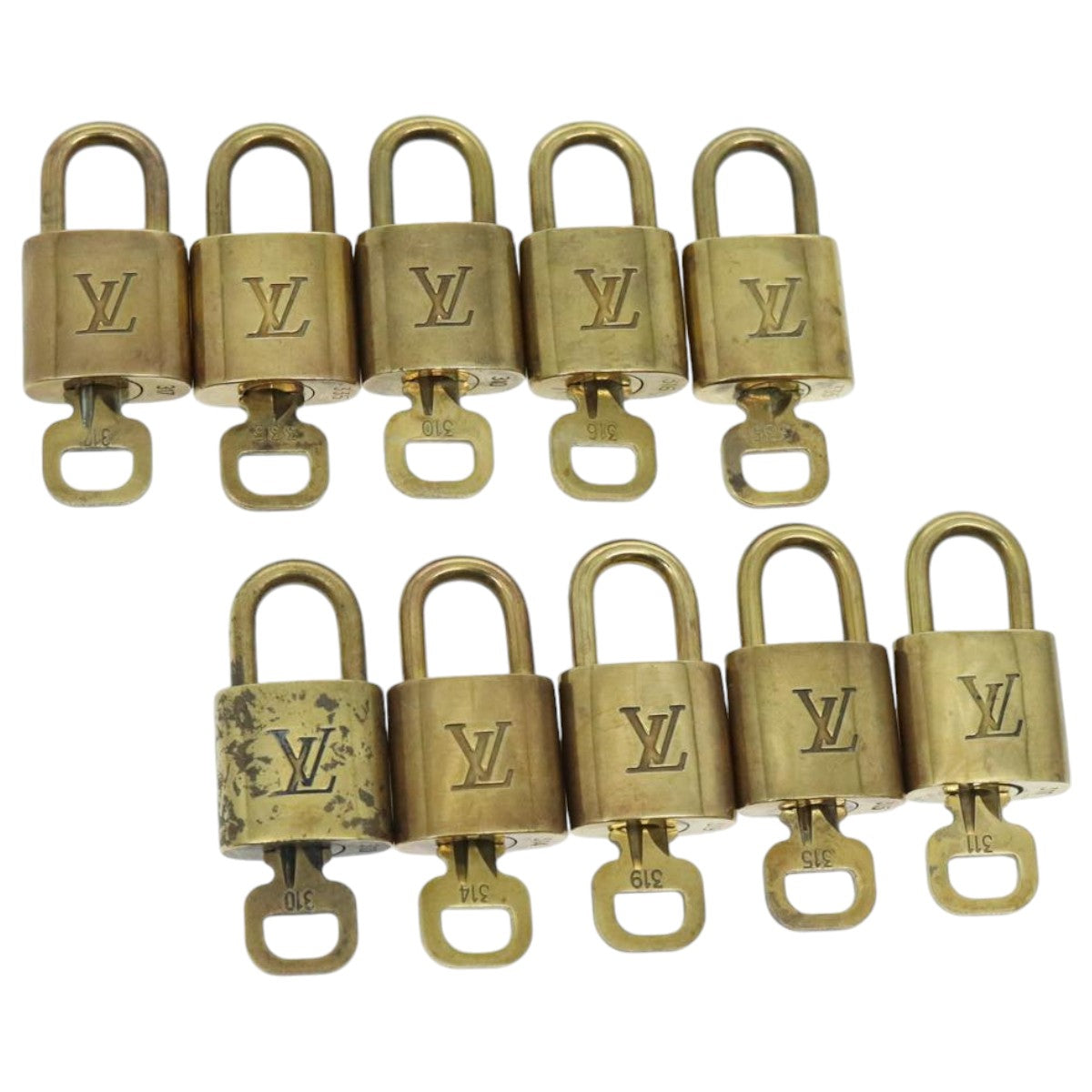 LOUIS VUITTON Padlock 10set metal Gold Tone LV 96559