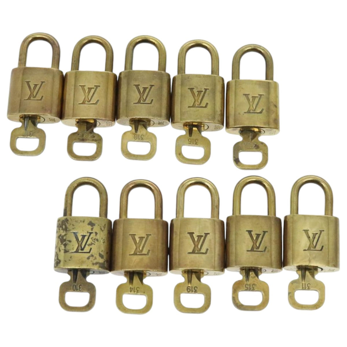 LOUIS VUITTON Padlock 10set metal Gold Tone LV 96559