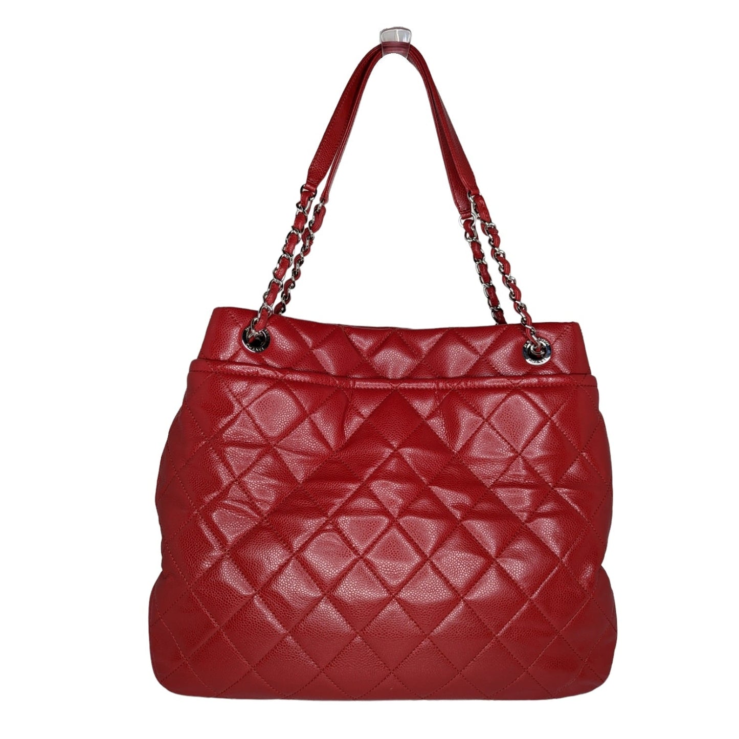 Luxury Chanel bag Red Quilted Caviar Timeless Soft Shopper Tote