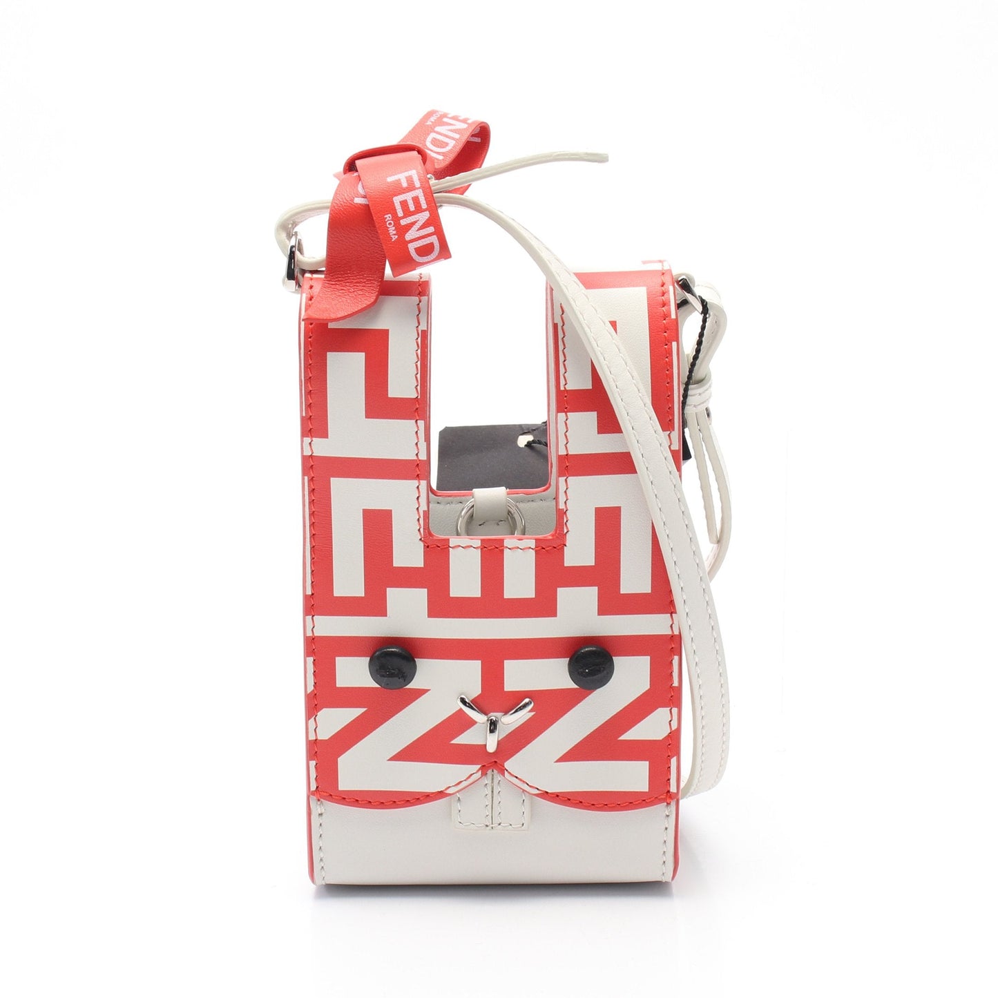 Luxury Fendi Luxury Fendi * MARC JACOBS MINI BUSTINA BUNNY Handbag Leather Red Off white 2WAY