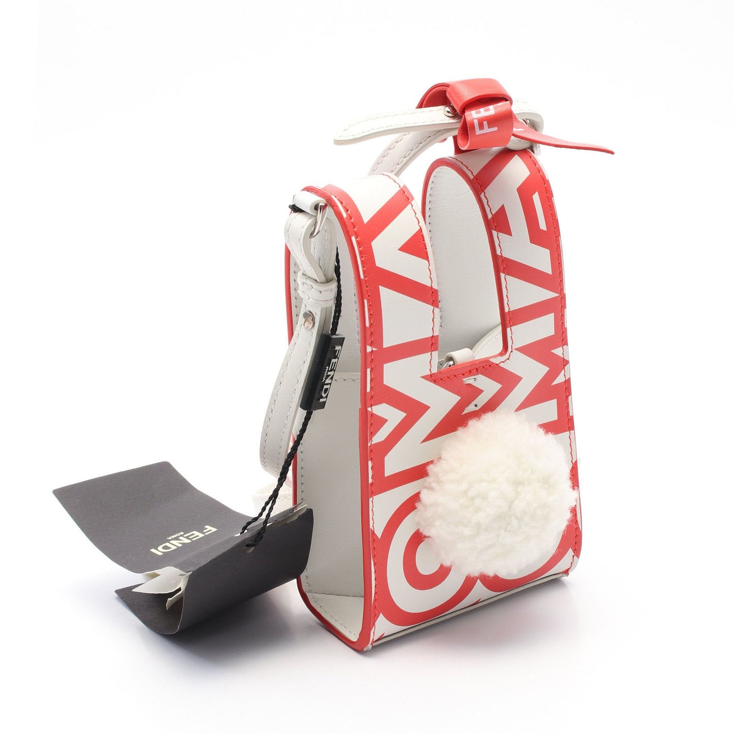 Luxury Fendi Luxury Fendi * MARC JACOBS MINI BUSTINA BUNNY Handbag Leather Red Off white 2WAY