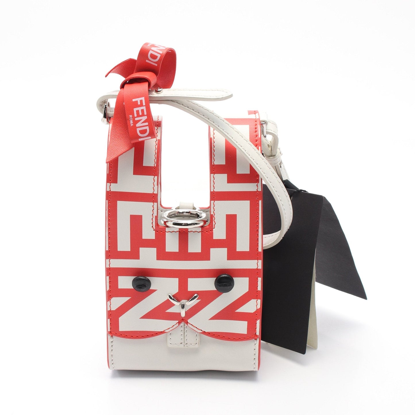 Luxury Fendi Luxury Fendi * MARC JACOBS MINI BUSTINA BUNNY Handbag Leather Red Off white 2WAY