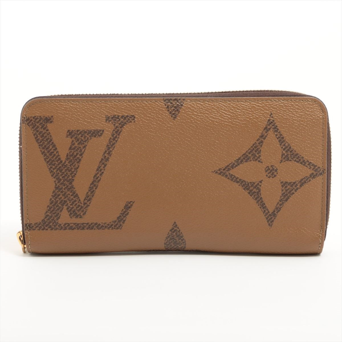 Louis Vuitton Giant Monogram Reversee Zippie Wallet M69353 Black X Brown Round Zip Wallet