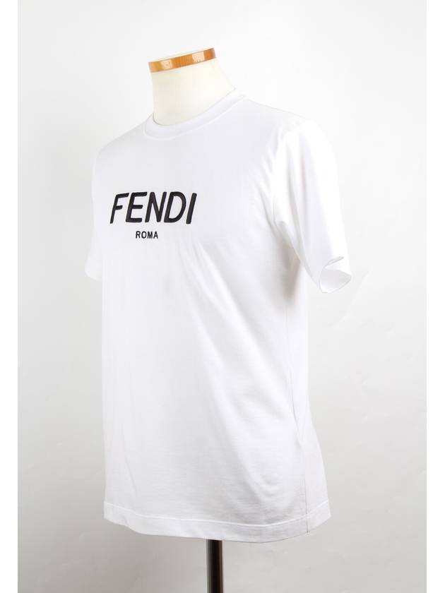 Luxury Fendi Rome Logo Short Sleeve T Shirt S