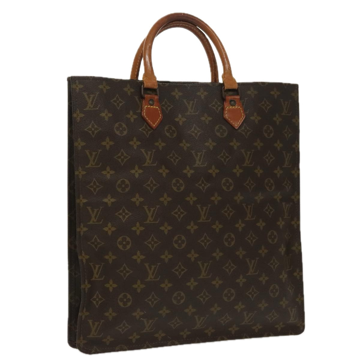 LOUIS VUITTON Monogram Sac Plat Hand Bag M51140 LV 96809