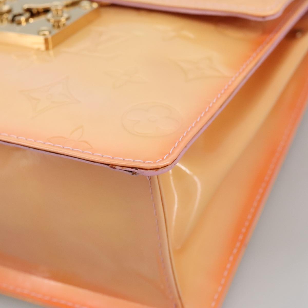 LOUIS VUITTON Vernis Spring Street Hand Bag Marshmallow Pink M91033 96826