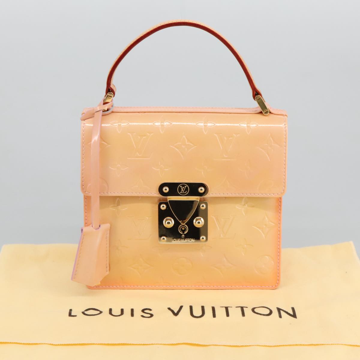 LOUIS VUITTON Vernis Spring Street Hand Bag Marshmallow Pink M91033 96826