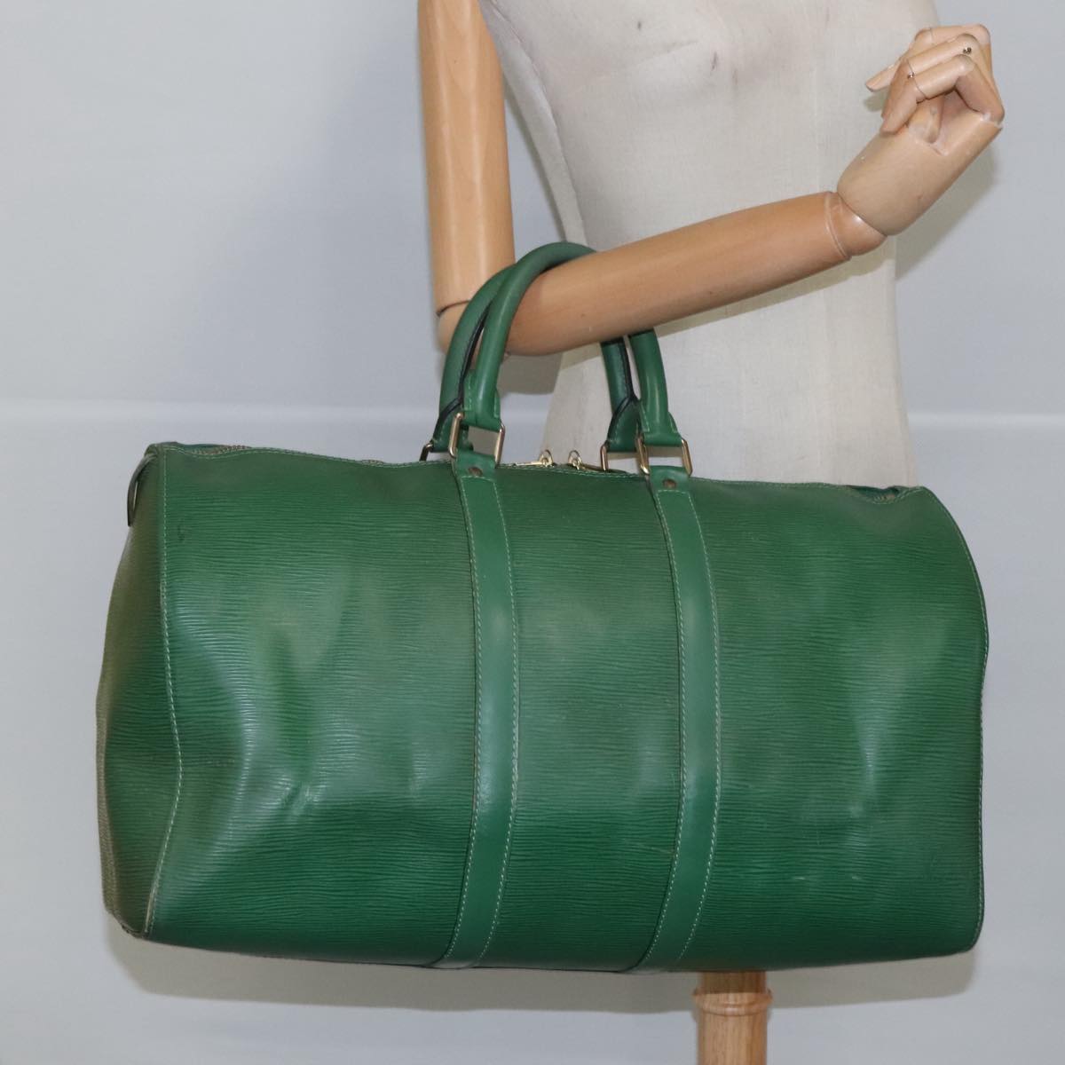LOUIS VUITTON Epi Keepall 45 Boston Bag Green M42974 LV 96866